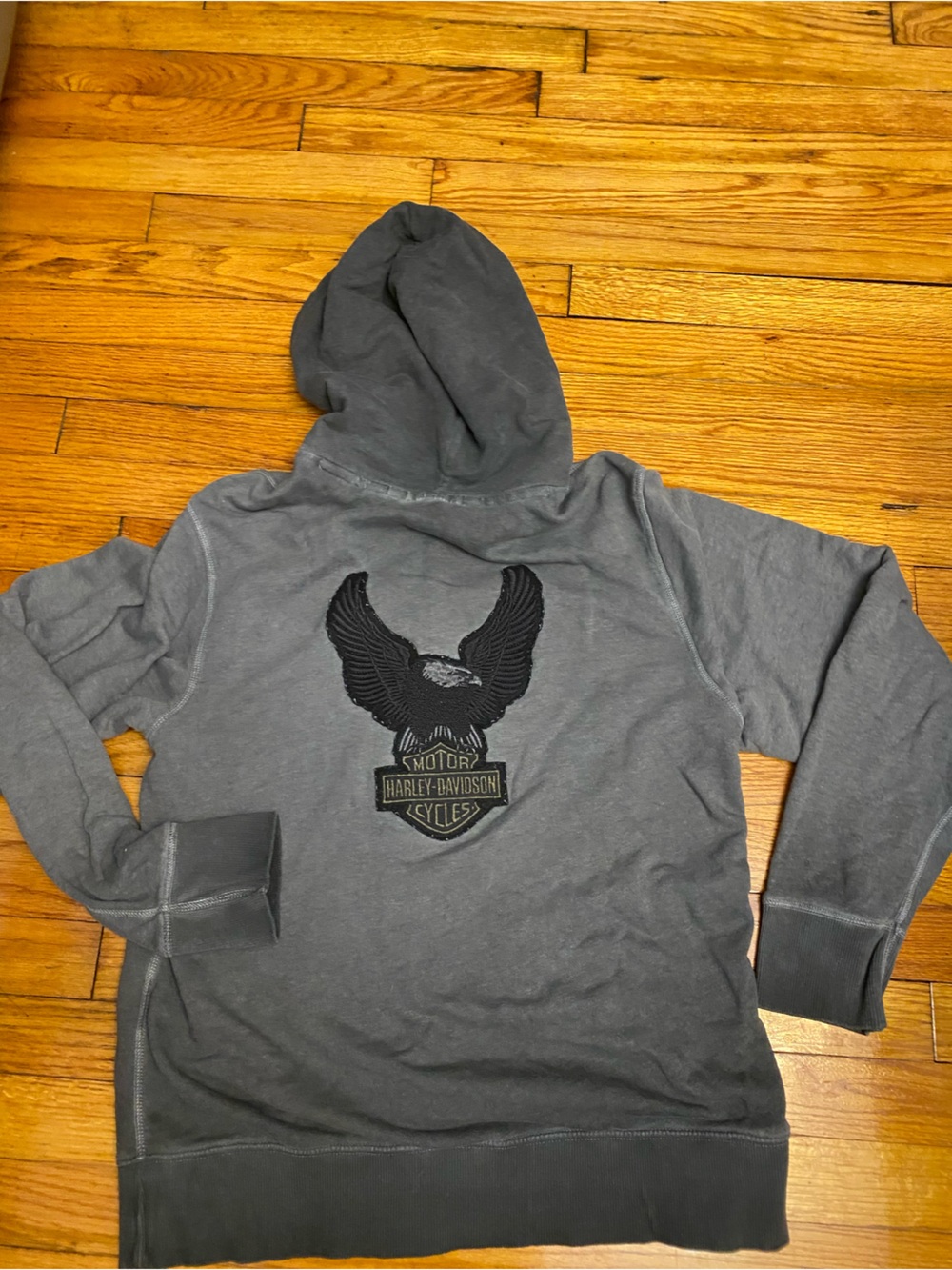 Harley-Davidson Dark Gray Zip Hoodie w/Cheat Patch Men’s Large